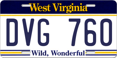 WV license plate DVG760