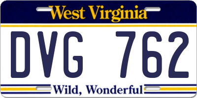 WV license plate DVG762