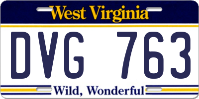 WV license plate DVG763