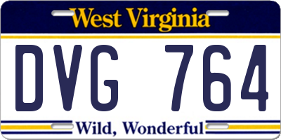 WV license plate DVG764