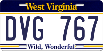WV license plate DVG767
