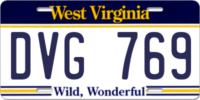 WV license plate DVG769