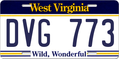 WV license plate DVG773