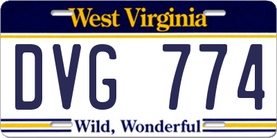 WV license plate DVG774