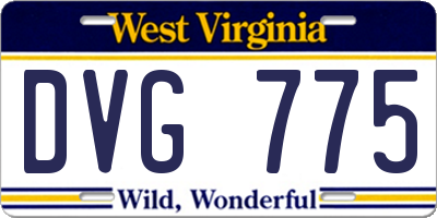 WV license plate DVG775