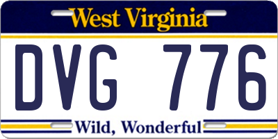 WV license plate DVG776