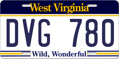 WV license plate DVG780