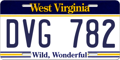 WV license plate DVG782