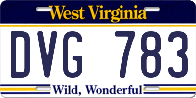 WV license plate DVG783
