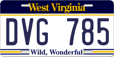 WV license plate DVG785