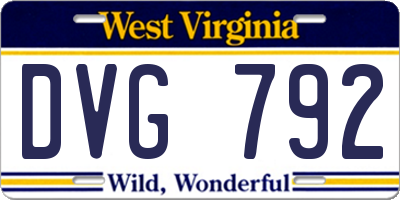 WV license plate DVG792