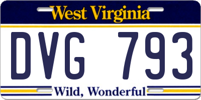 WV license plate DVG793