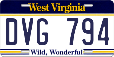 WV license plate DVG794