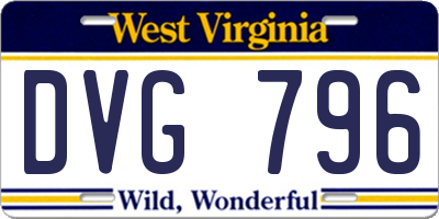 WV license plate DVG796