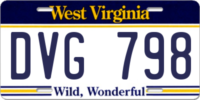 WV license plate DVG798