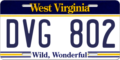 WV license plate DVG802