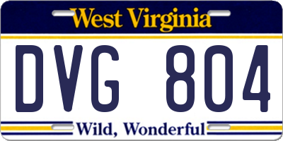 WV license plate DVG804