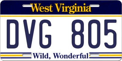 WV license plate DVG805