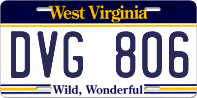 WV license plate DVG806