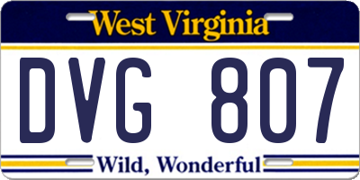 WV license plate DVG807