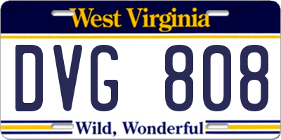WV license plate DVG808