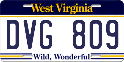 WV license plate DVG809