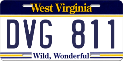 WV license plate DVG811