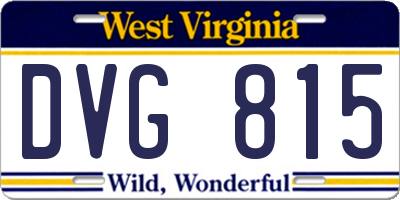 WV license plate DVG815