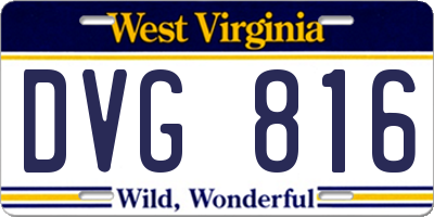 WV license plate DVG816