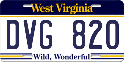 WV license plate DVG820