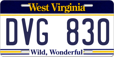 WV license plate DVG830