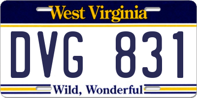 WV license plate DVG831