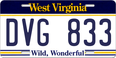 WV license plate DVG833