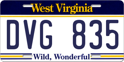 WV license plate DVG835
