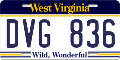 WV license plate DVG836