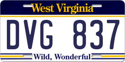 WV license plate DVG837