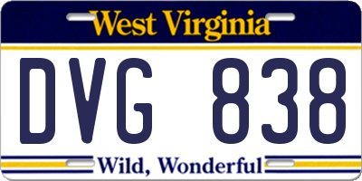 WV license plate DVG838