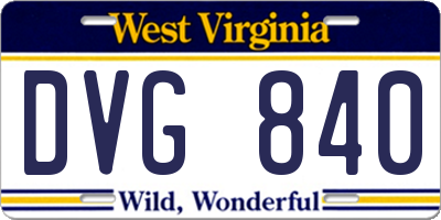 WV license plate DVG840