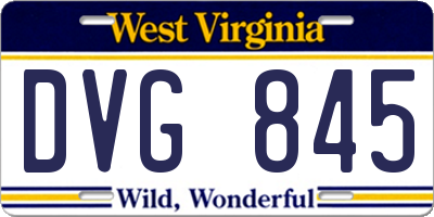 WV license plate DVG845