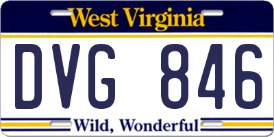 WV license plate DVG846