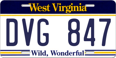 WV license plate DVG847