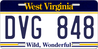 WV license plate DVG848