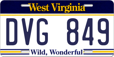 WV license plate DVG849