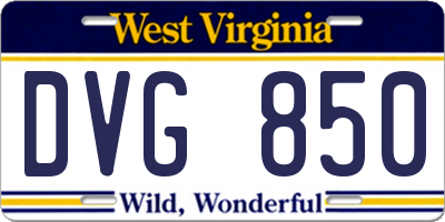 WV license plate DVG850