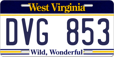 WV license plate DVG853