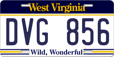 WV license plate DVG856