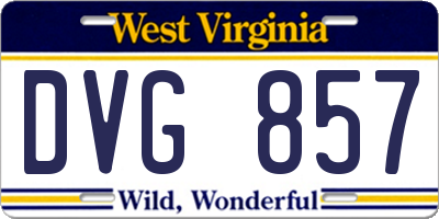 WV license plate DVG857