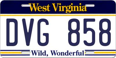 WV license plate DVG858
