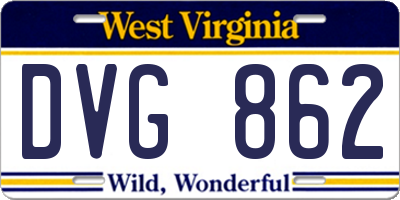 WV license plate DVG862