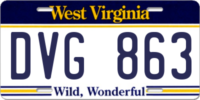 WV license plate DVG863